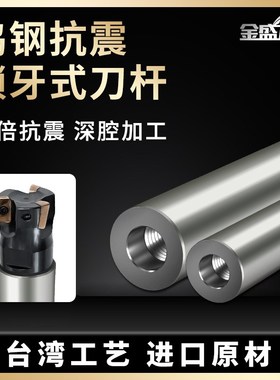 钨钢抗震铣刀杆 锁牙式加长防震可换螺纹头MFT-12-100-M6合金接杆