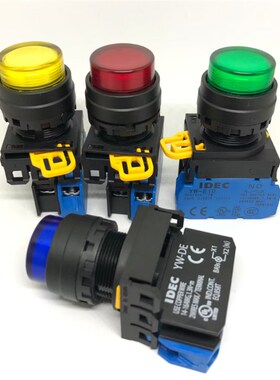 IDEC和泉YW1L-M2E10QM3G 11QM3R 10Y W带灯G按钮220V自复位YW-DE