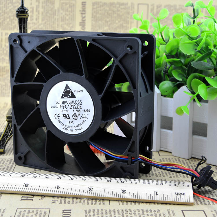 台达 PFC1212DE 12V 4.8A 蚂蚁S7 S9 D3 E9 12CM 12038 散热风扇