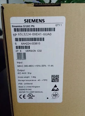 议价6SL3224-0XE41-3UA0西门子PM240变频器132KW功率6SL32240XE41