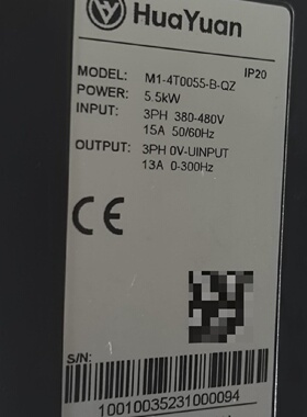 询-华远M1一4T0055一BQZ5.5KW变频器品相型号