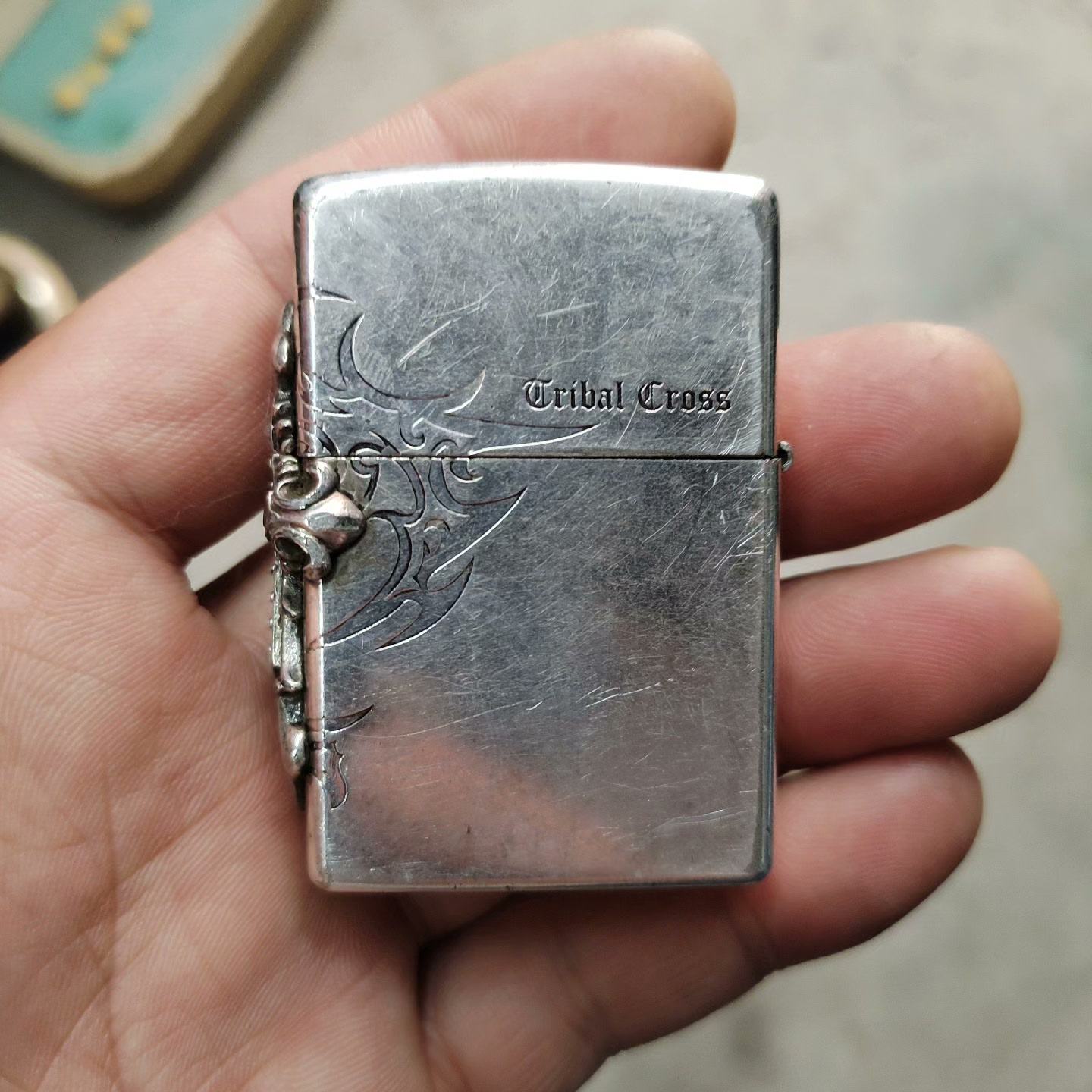 Zippo古银圣天使侧面克罗心经典款成色看图二手明显使-议价