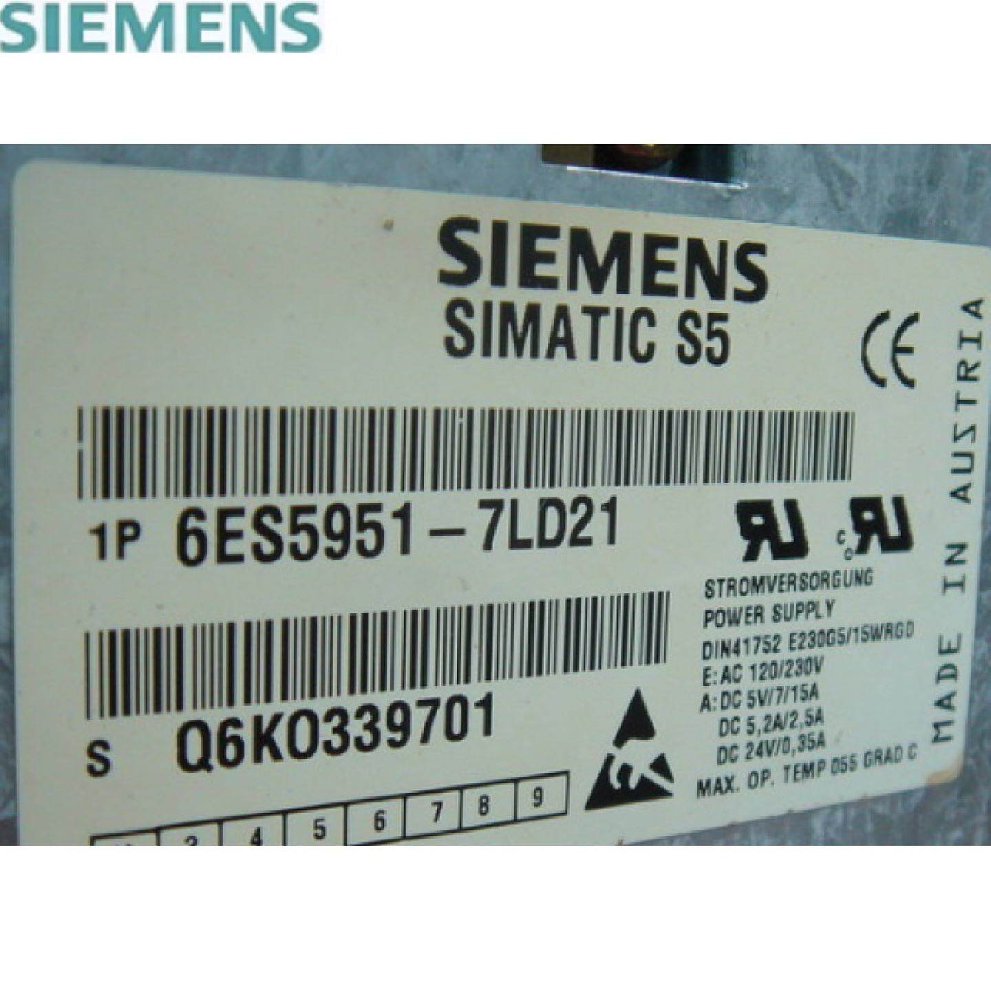 议价西门子SIMATIC S5 电源951用于S5-115U/H无缓冲电池6ES5951-7