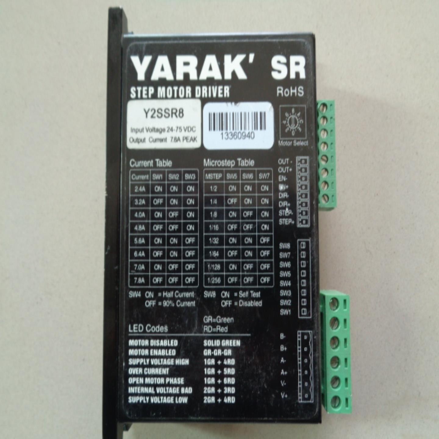 拆机 YARAK 57两相步进电机驱动器 Y2SSR8 功能正常 实物图片询价