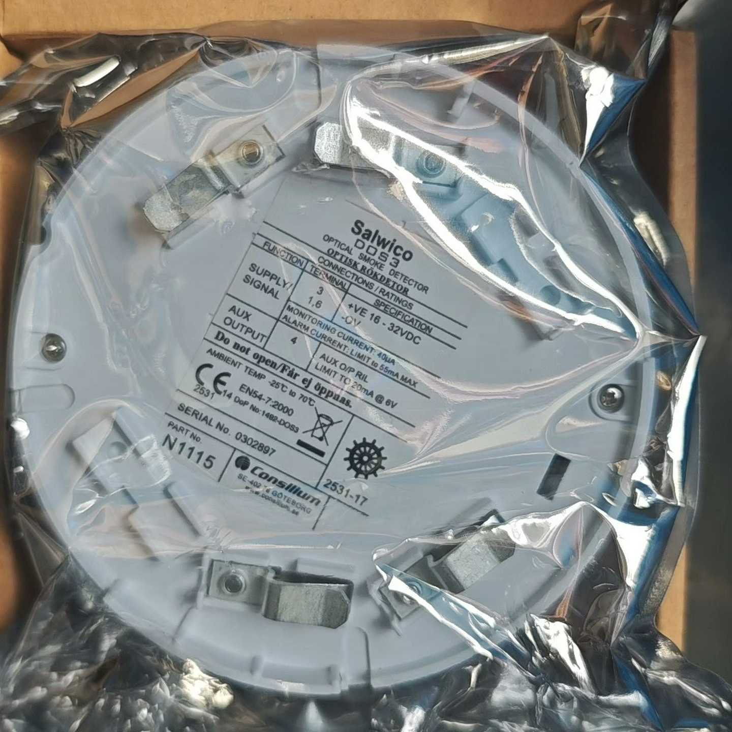 康斯廉DOS3烟雾探测器全新原厂件现货，可议价--议价商品