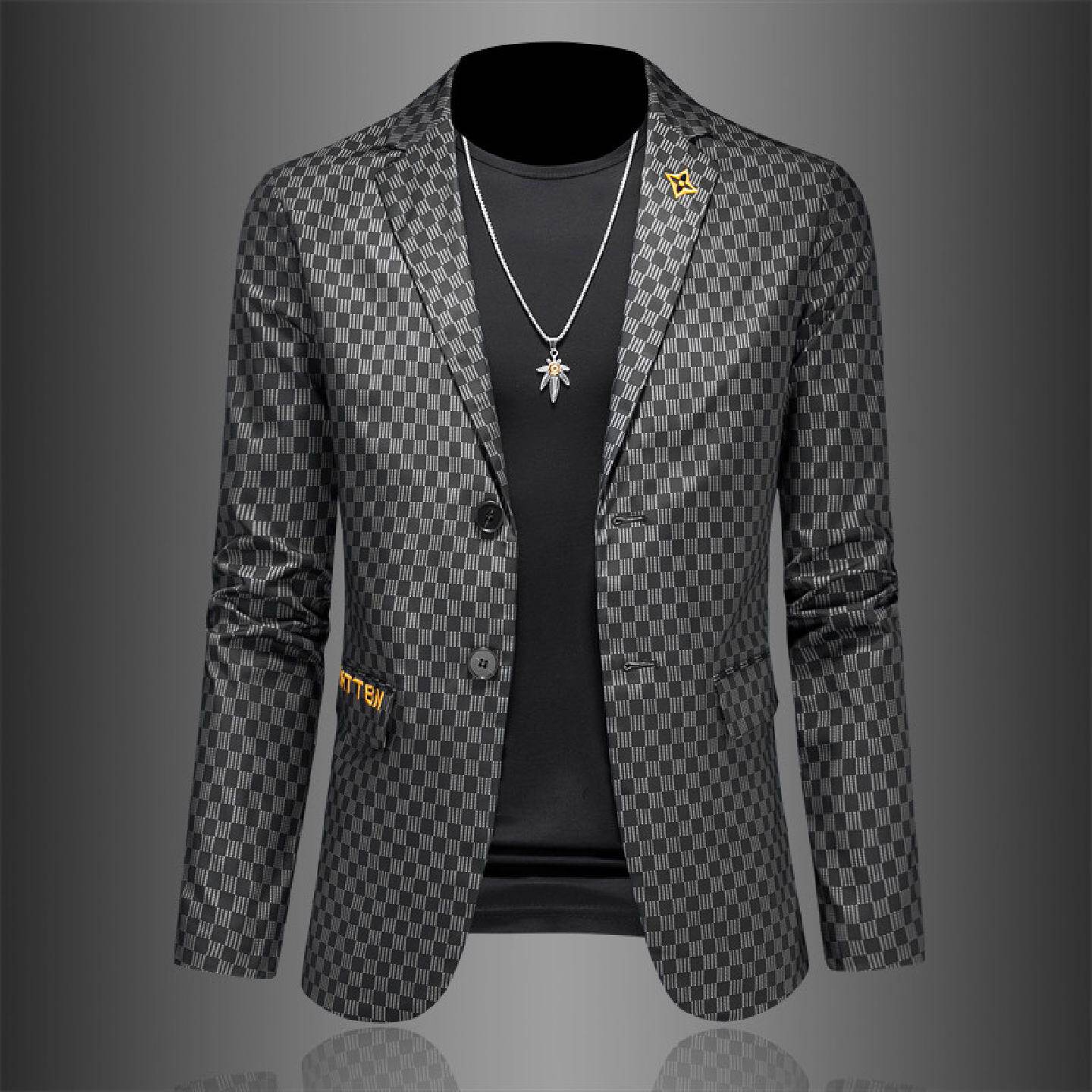 欧货潮牌西装男士新款高端刺绣休闲西服欧洲站潮牌时尚外套男潮男