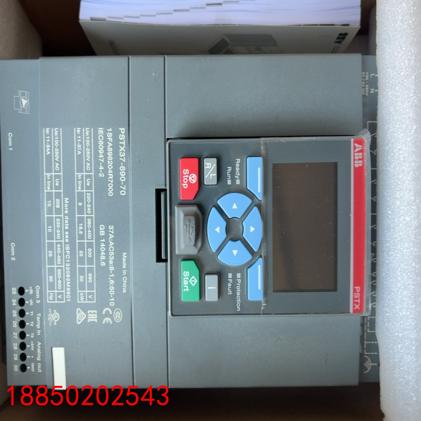 【请询价】ABB软启动器PSTX37-690-70全新未拆封原装正