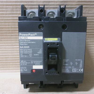 NEW Square D QJL QJL32225 3 Pole 225 Amp 240V Circuit Breake