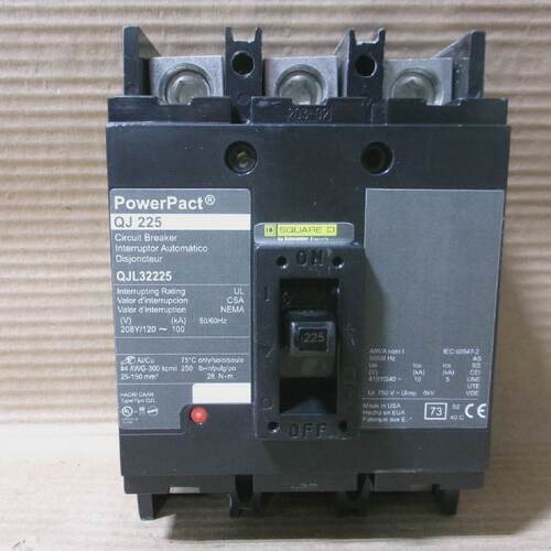 NEW Square D QJL QJL32225 3 Pole 225 Amp 240V Circuit Breake