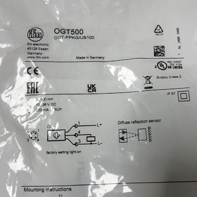 全新易福门OGT500传感器-议价
