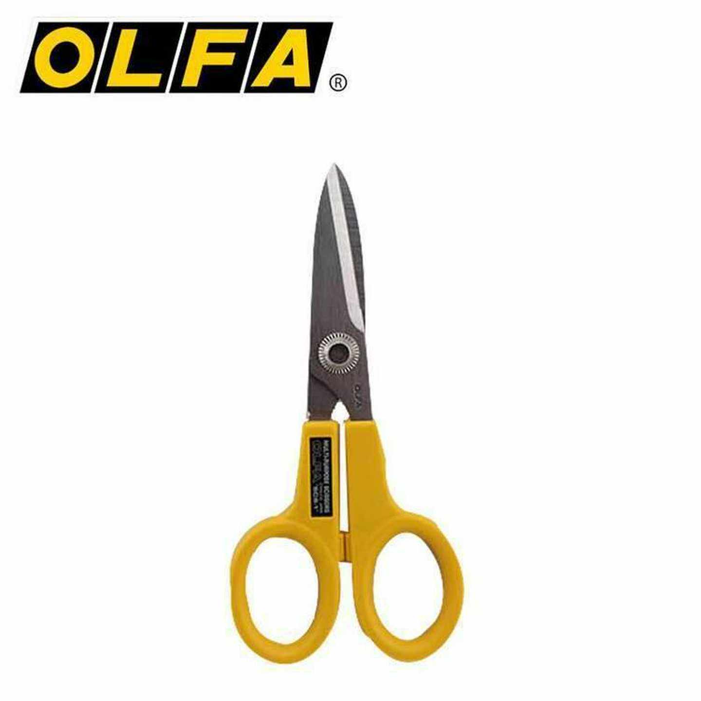 日本原装OLFA剪刀SCS-2锯r齿可剪电线铁丝工业多功能皮革尖头