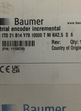 【议价】Baumer堡盟工业增量编码器型号ITD21B14Y