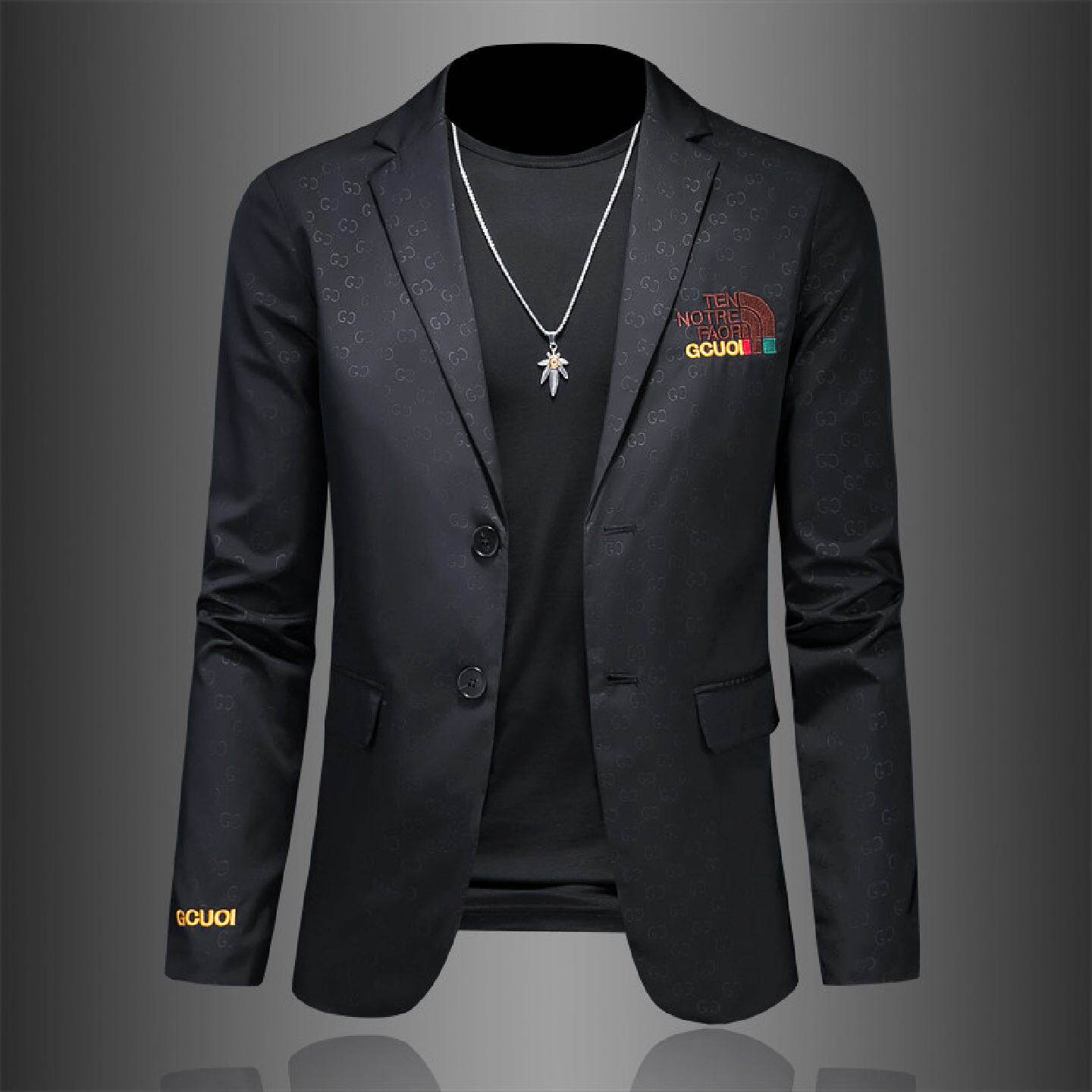 欧货潮牌休闲小西装男士新款高端刺绣百搭西服欧洲站商务外套潮男