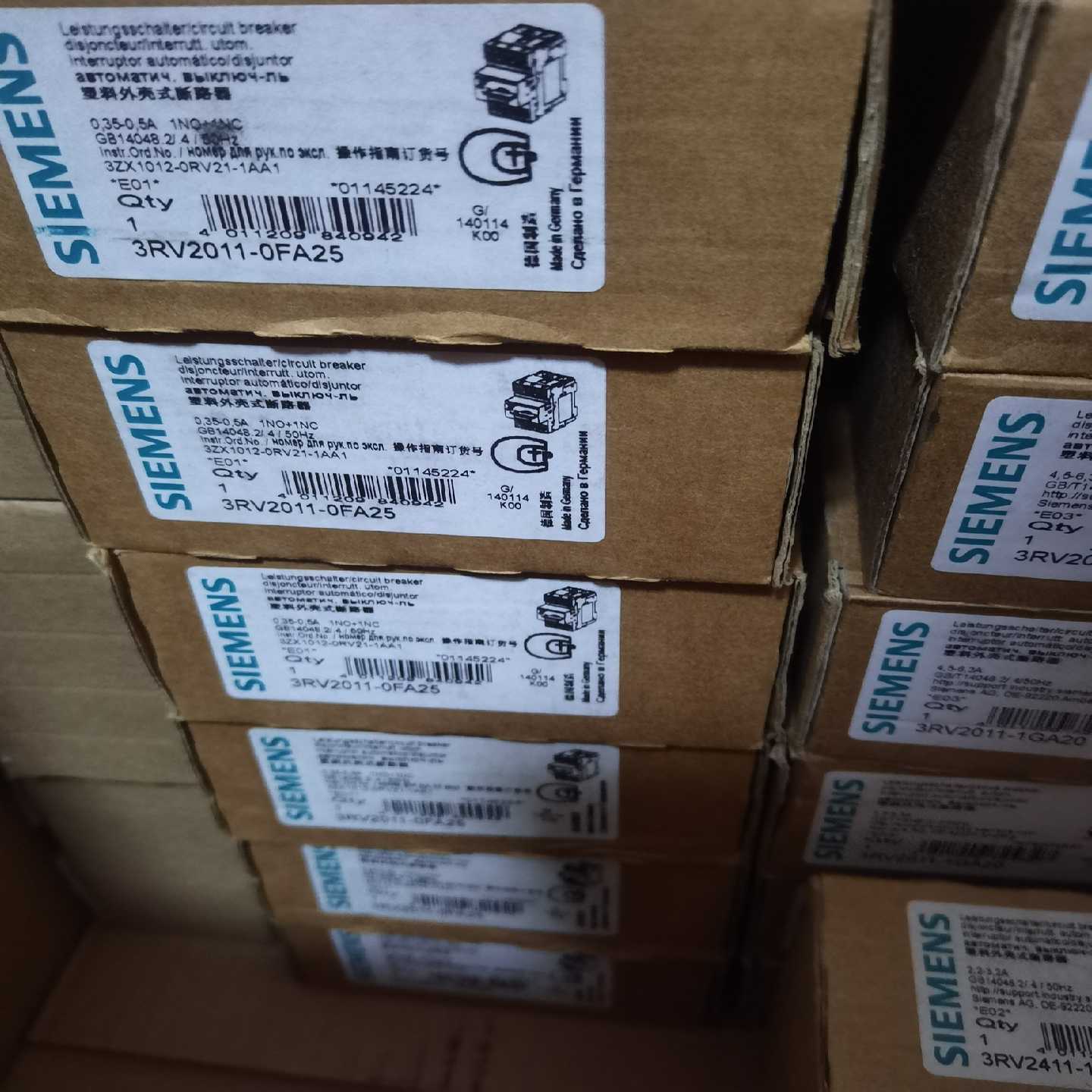 3RV2011-0FA25低压断路器7台询价
