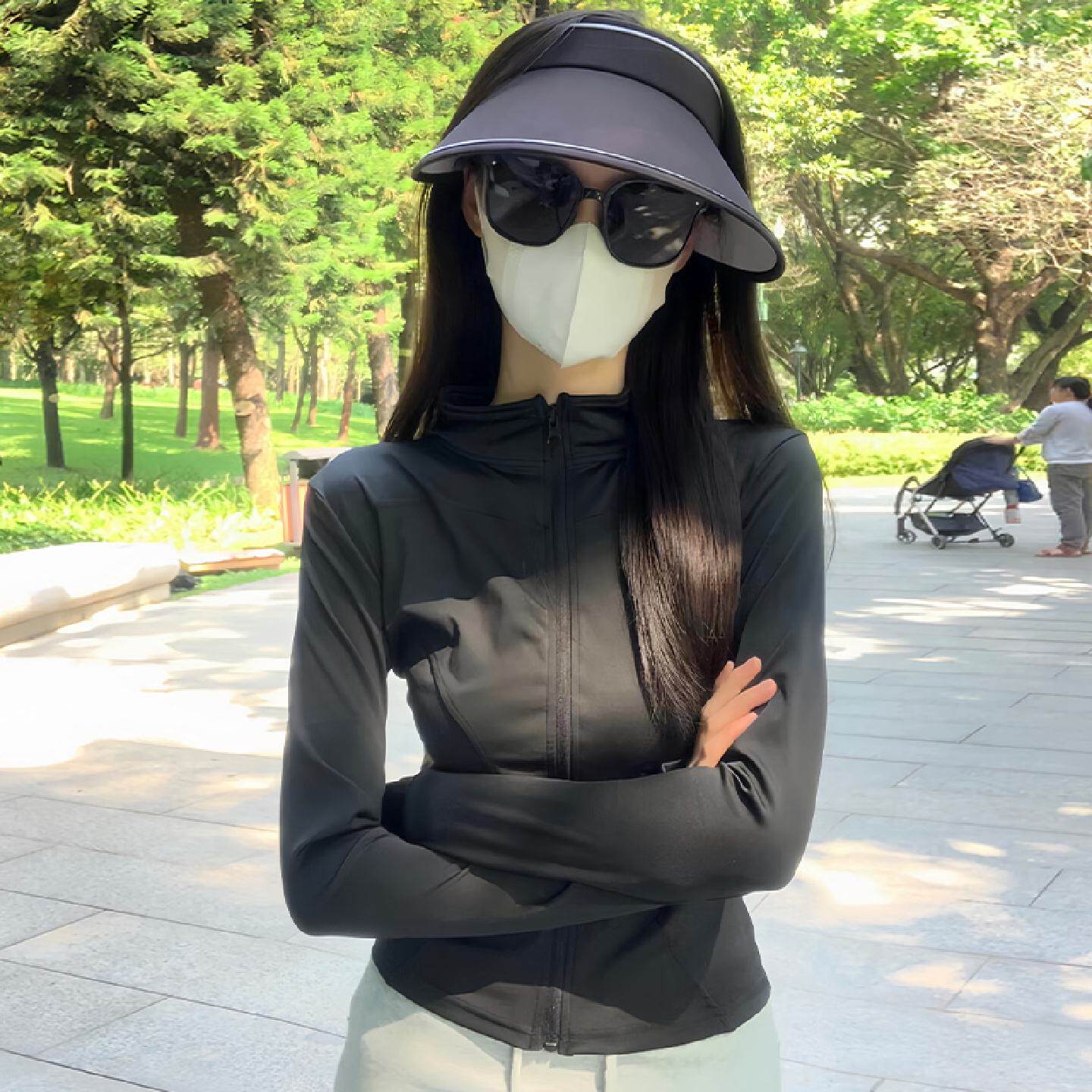 巨好看的轻薄防晒衣女款2026新款防紫外线冰丝立领瑜伽服短款外套