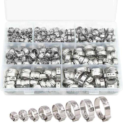 7-23.5单耳无极卡箍130PCS盒装喉箍304不锈钢油管夹管箍抱箍套装