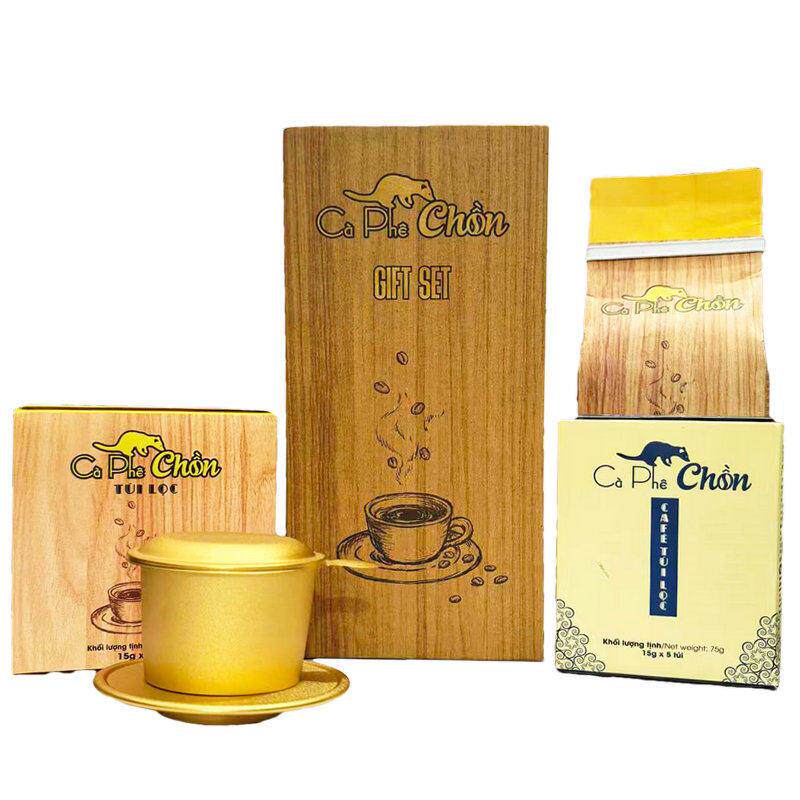 越南原装CAO DONG阿拉比卡罗布斯塔滴漏纯黑猫屎咖啡粉耳挂手冲