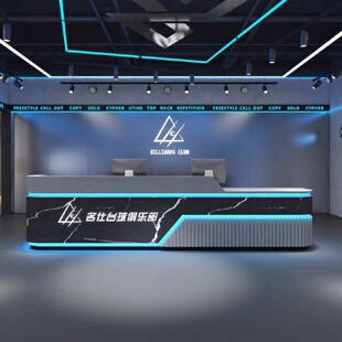 台球厅吧台多功能不锈钢公司酒店前台电竞网咖会所接待台收银台桌