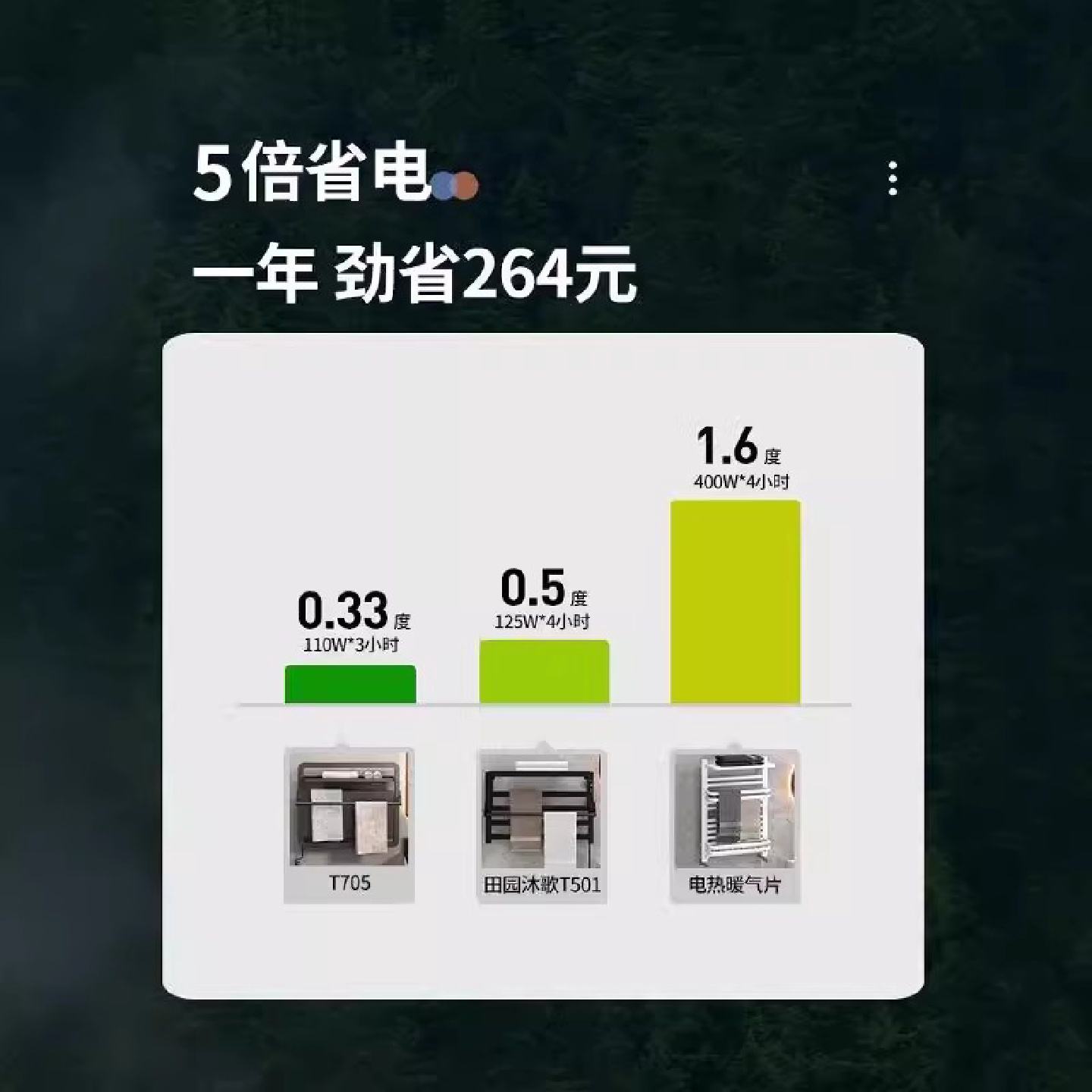 欧鸿电热毛巾架碳纤维浴巾架子卫生间家用烘干毛巾杆电加热置恒温