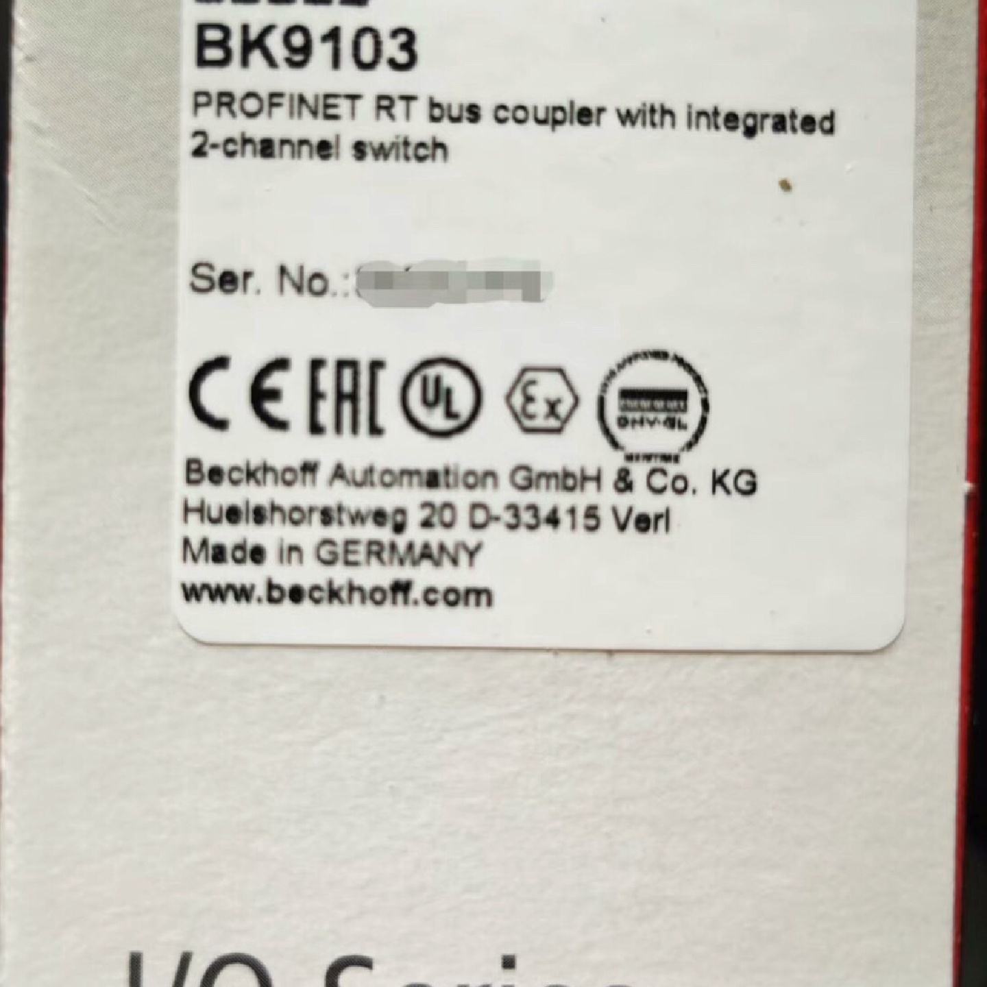 【询价】倍福BK9103 BK9105倍福模块的主机 库存，顺丰适用