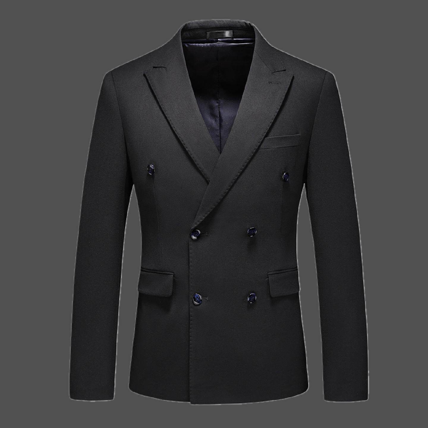 2026休闲西装外套男士韩版修身便服纯色西服商务双排扣单西上衣礼