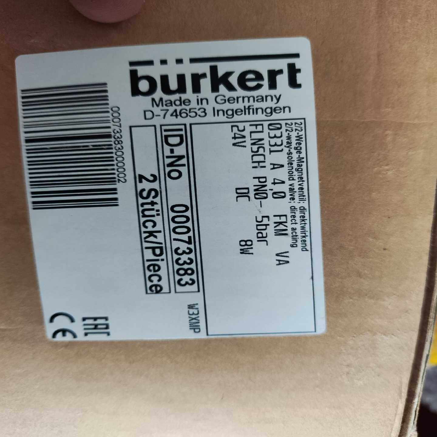 全新进口burkert宝德电磁阀，0331A，24V8W材