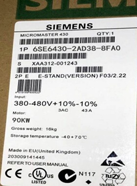 议价6SE6430-2AD38-8FA0/2UD41/滤波器3AC380-480V10/-10%47