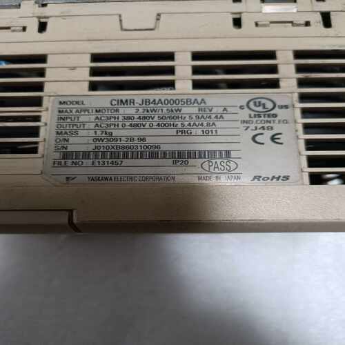 咨询-安川变频器CIMR-JB4A0005BAA，1.5KW，38