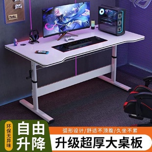 卧室办公桌简易桌子工作台学生学习书桌 升降电竞桌家用电脑桌台式