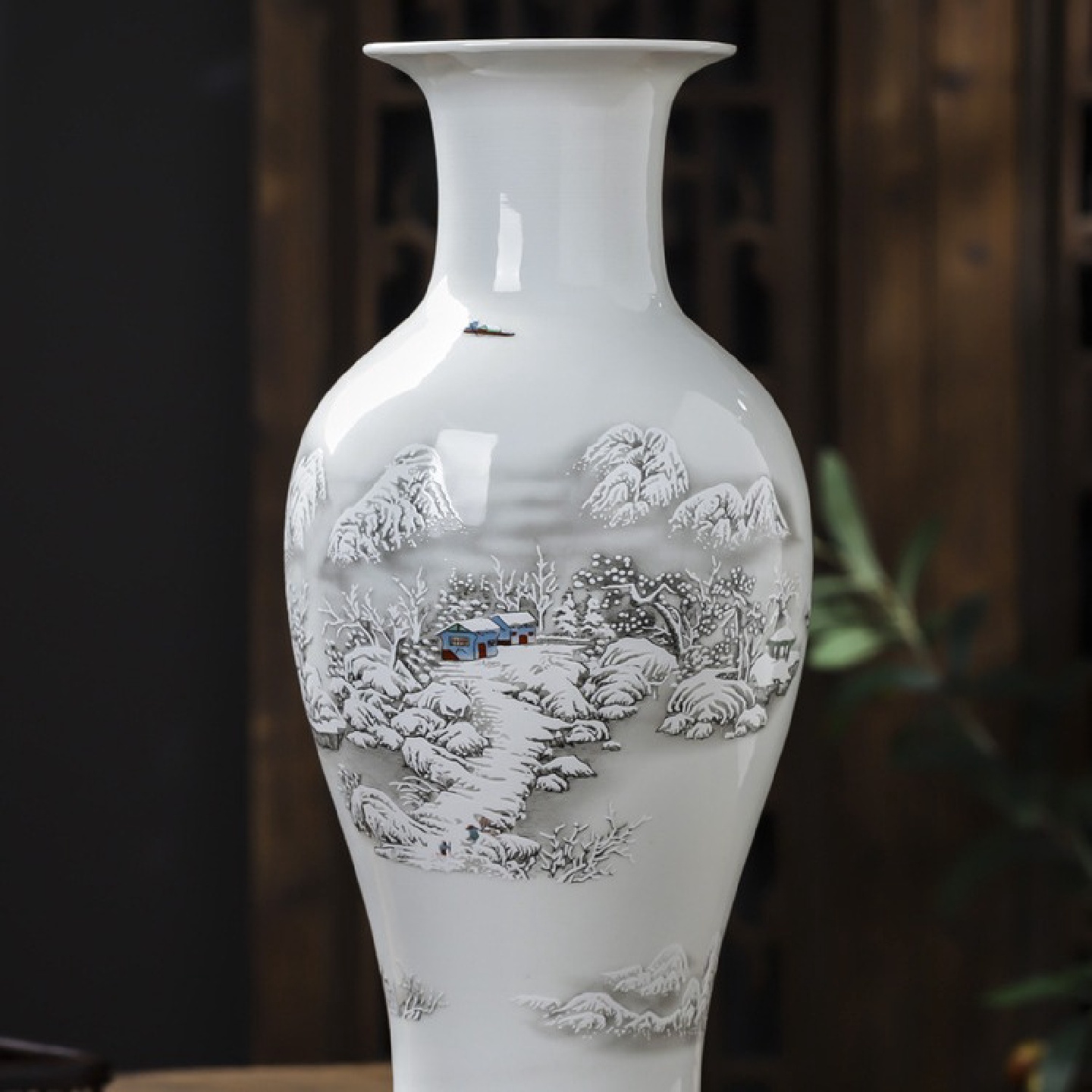 塔安景德镇陶瓷器大花瓶中式客厅博古架摆件家居电视柜工艺装饰品