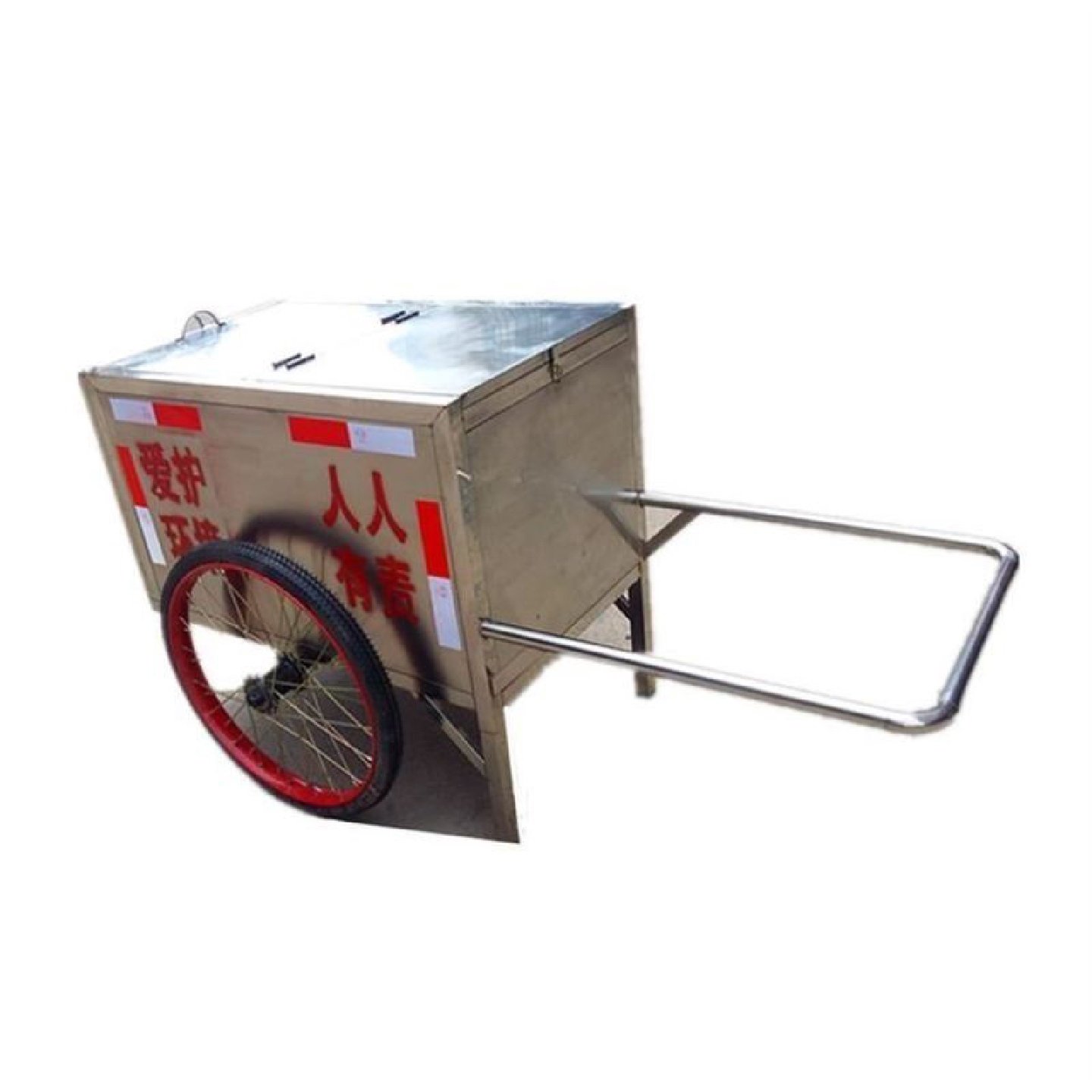 不锈钢垃圾车手推户外两轮清运车街道人力环卫三轮保洁车市政清洁