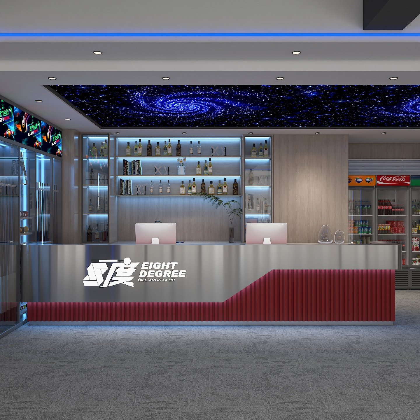 工业风台球厅收银台健身房网咖俱乐部前台接待台KTV酒吧吧台定制