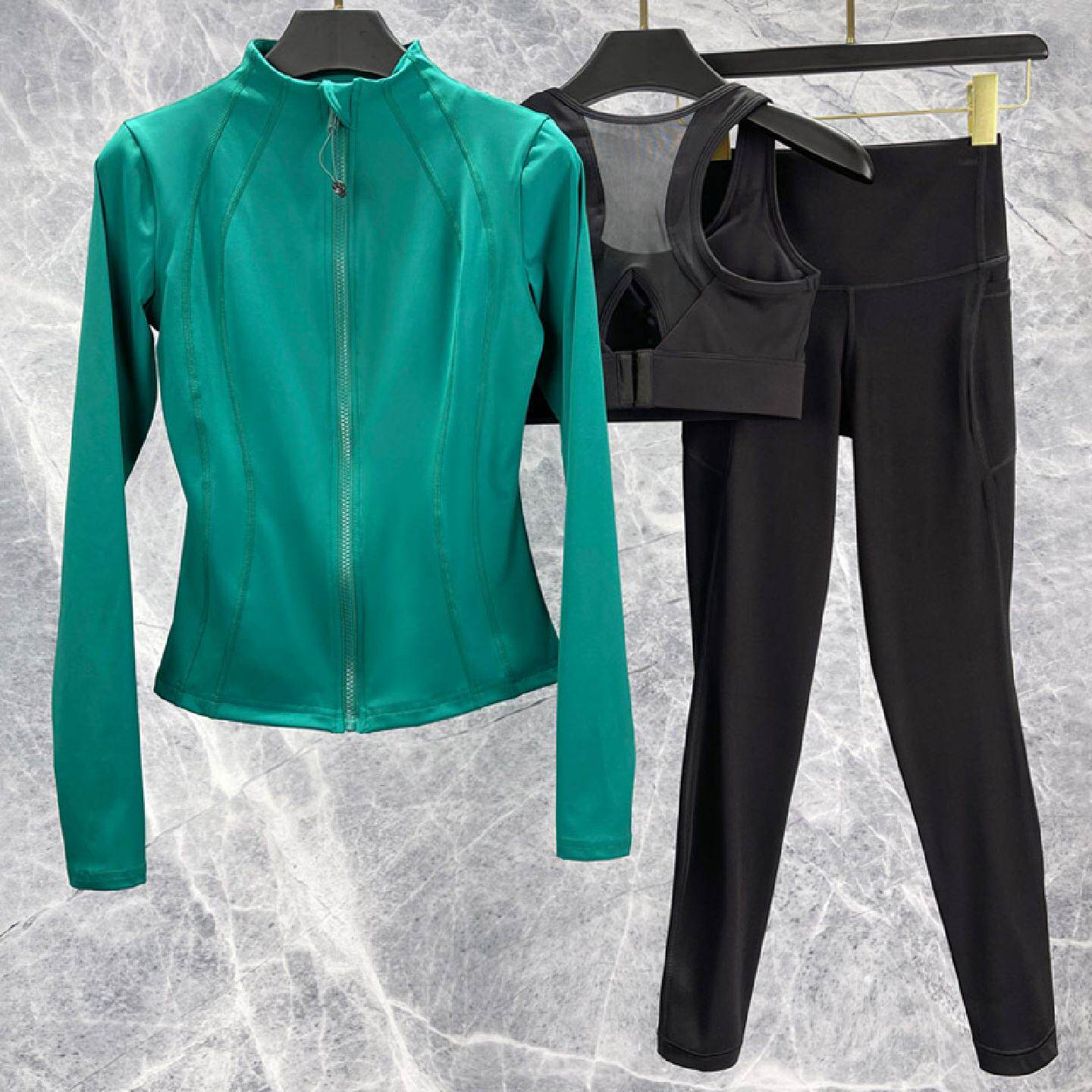 跑步训练服春夏外套长袖上衣速干衣高级感瑜伽服健身房运动套装女