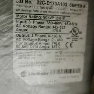 AB变频器400系列90kw22C D170A103质量包询价