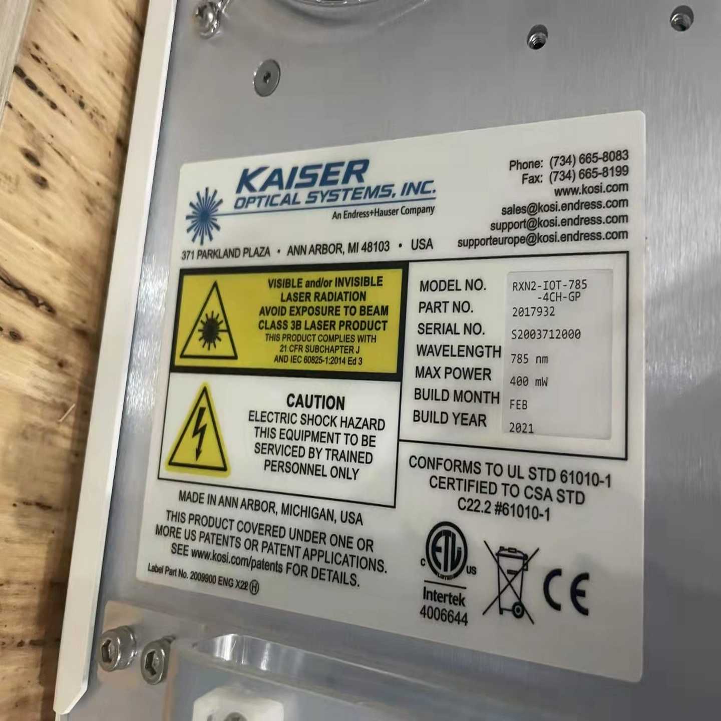 凯撒光学拉曼光谱分析仪KAISEBRRNRXN2-IOT-785-4CH-GP议