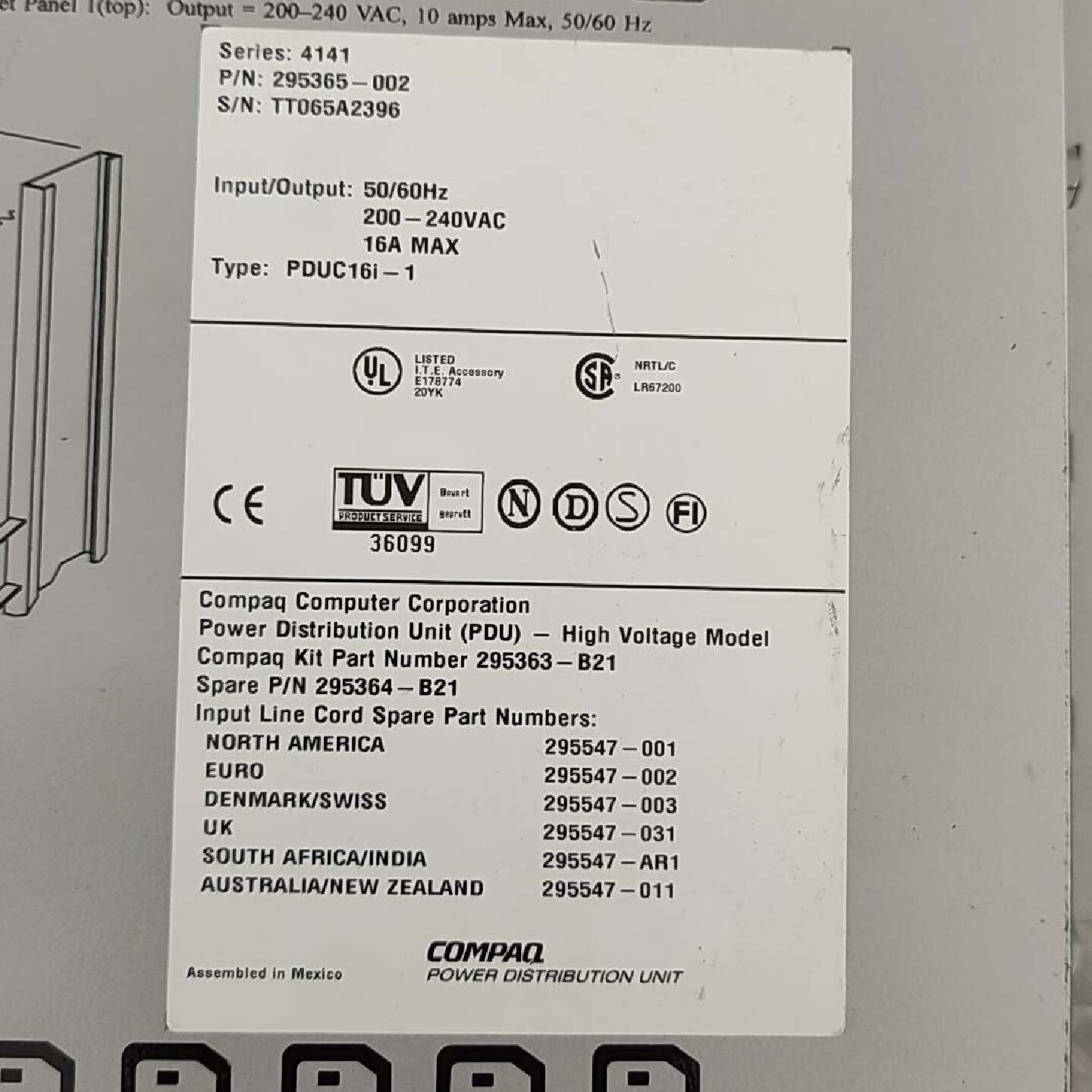 Compaq12口电源分配单元PDUC16i1美国进