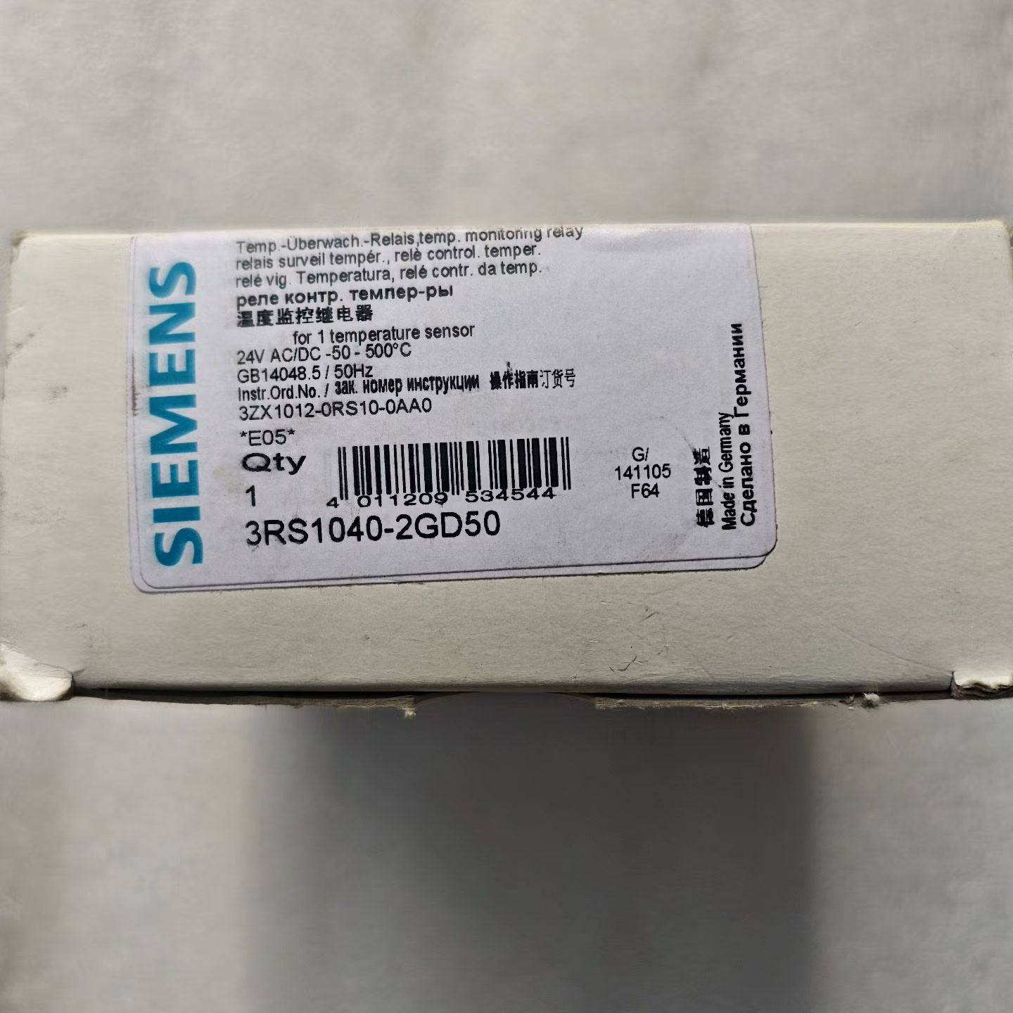 西门子 3RS1040-2GD50 温度监控继电器,正品全新--议价商品