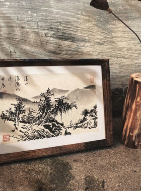 纯手绘国画山水画花鸟画写意画带框装裱可挂墙