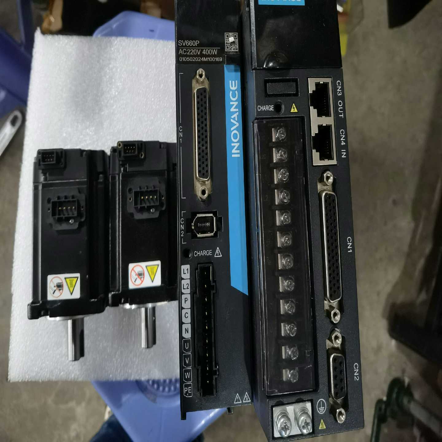 汇川伺服电机400W套装，ⅠS620NS2R8I一MC722（地坛设备）图片