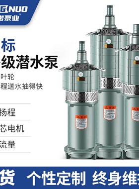 QD多级潜水泵220V单相大流量灌溉家用水井高扬程降水工程抽水泵