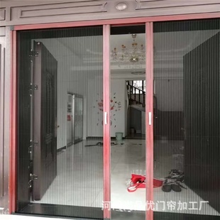 生产工程家用商用通风透气防蚊虫防盗无轨纱门金刚网纱门门帘
