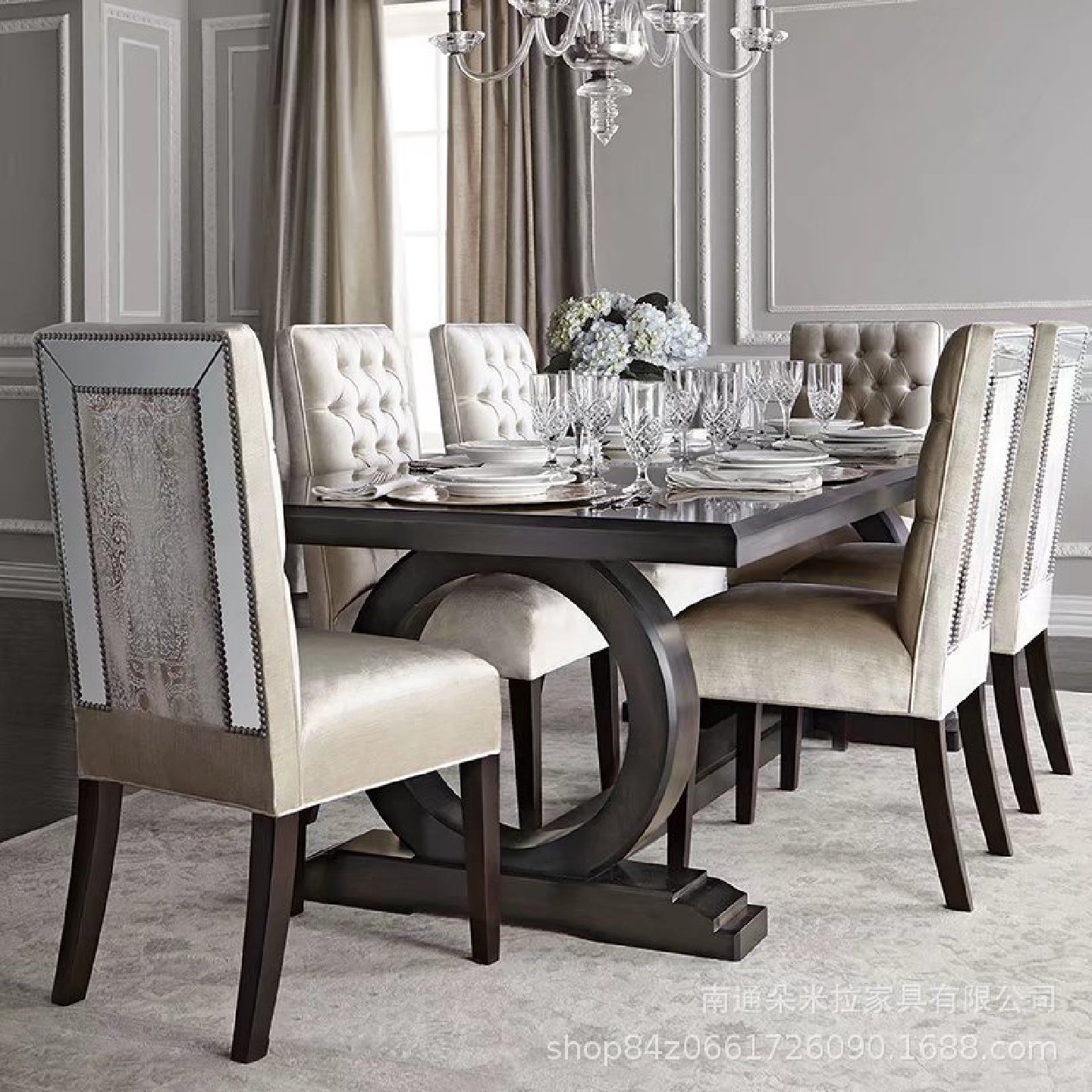 美式实木餐桌椅组合现代轻奢高端别墅家庭长方形大饭桌,洗护清洁剂/卫生巾/纸/香薰,商用空气治理/芳香用品,淘宝优惠券,粉丝福利购,淘宝优惠卷