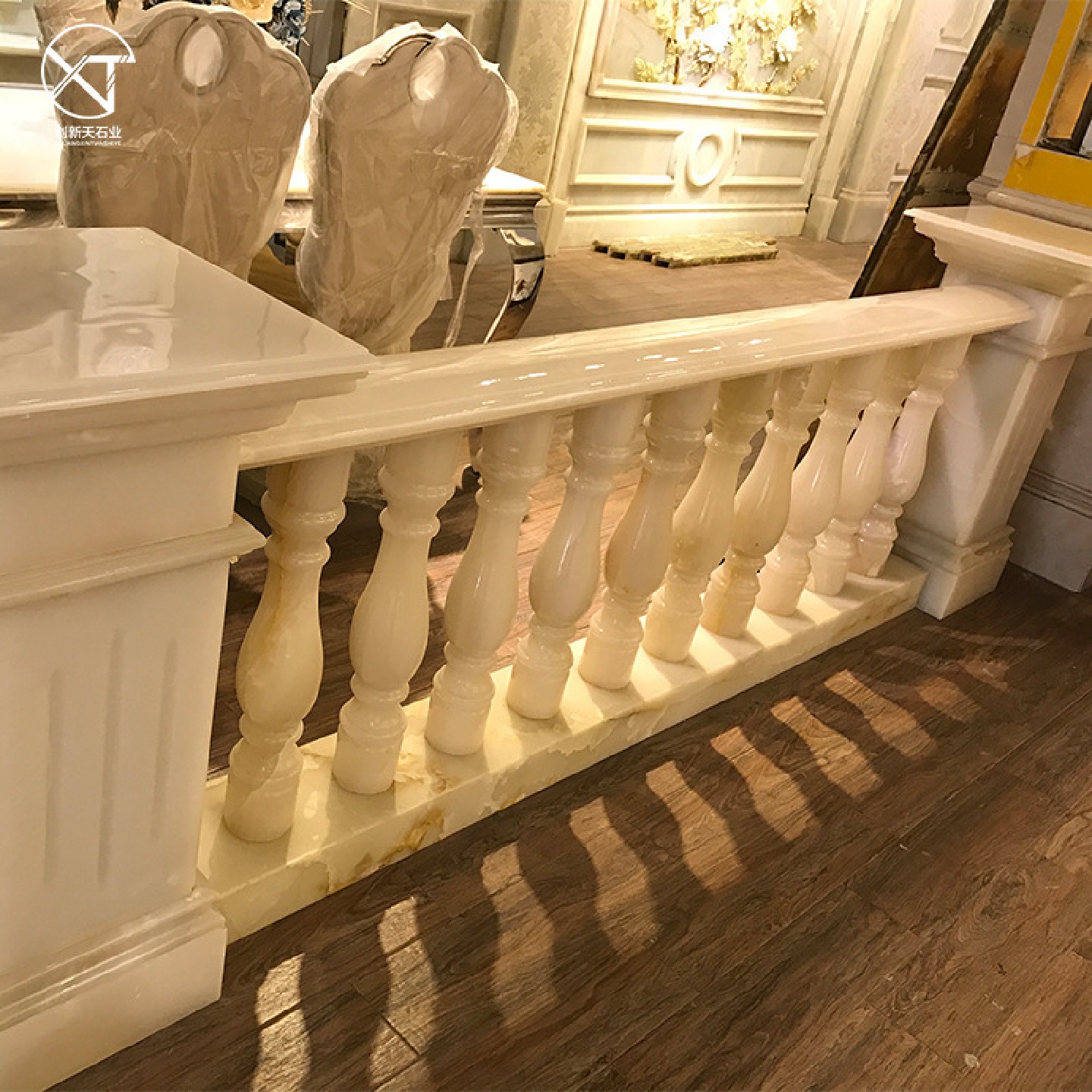 云浮厂家酒店阳台楼梯扶手栏杆别墅会所天然大理玉石材罗马柱护栏