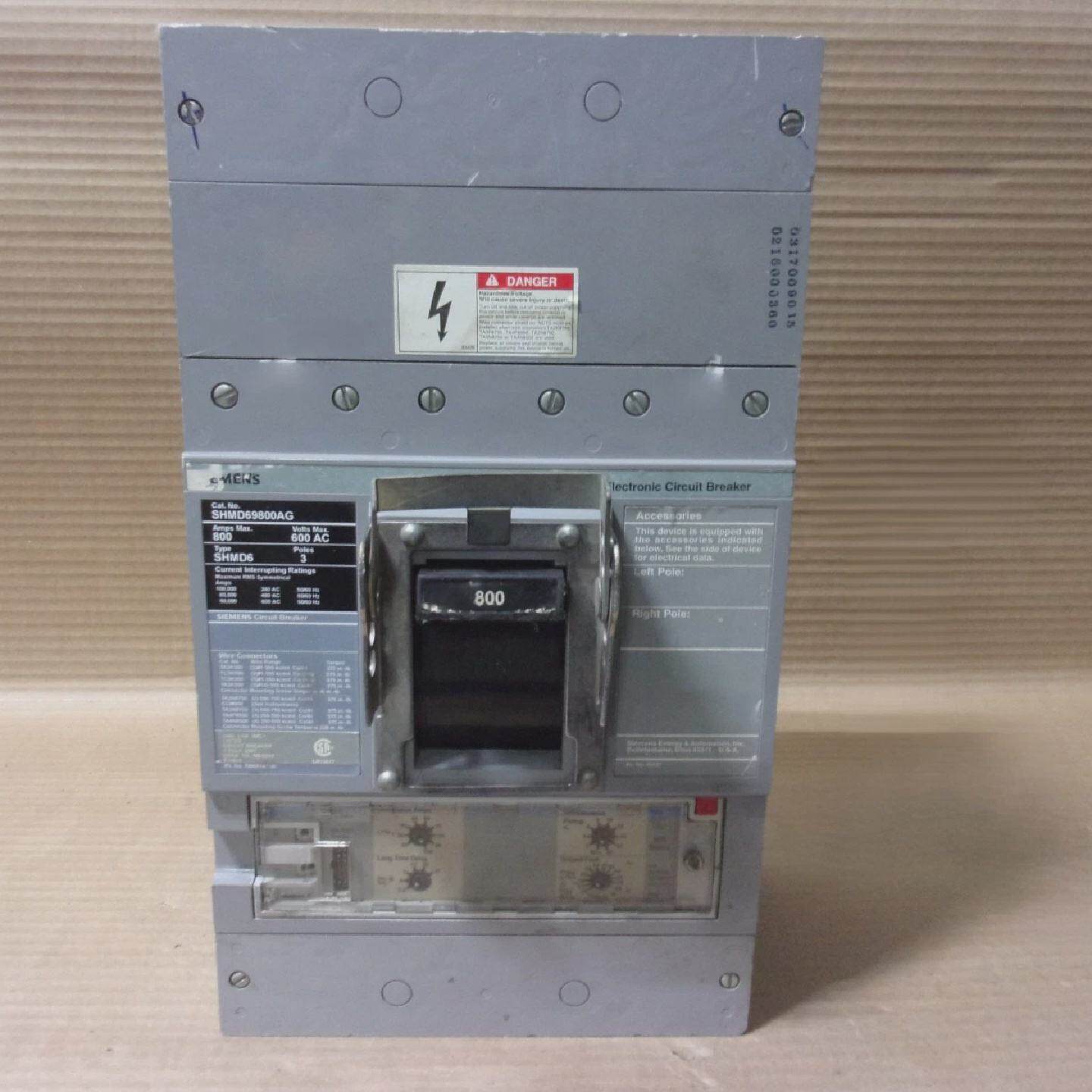 Siemens SHMD SHMD69800AG 3 pole 800 amp 600V Circuit Breaker