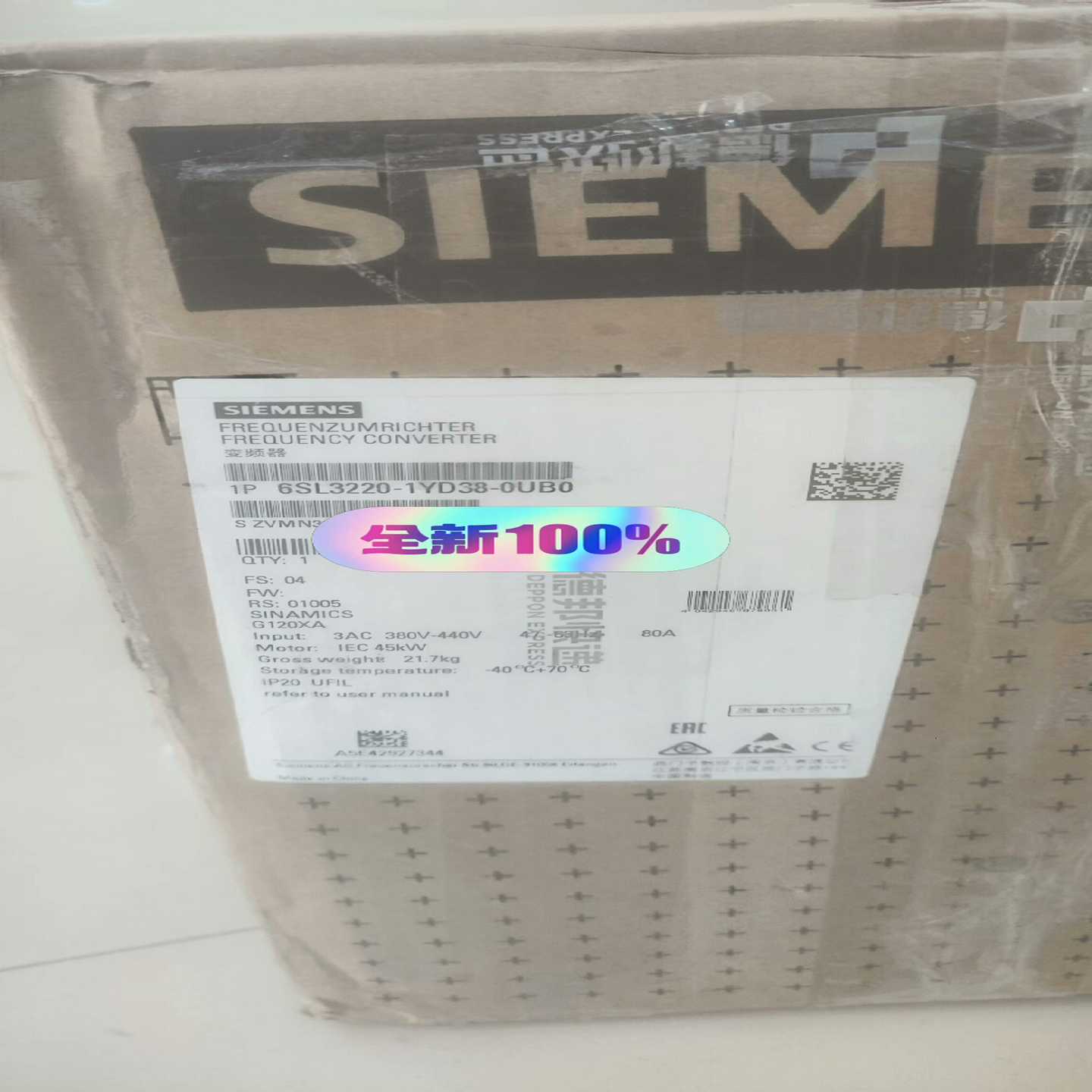 #西门子PLC6SL3220-1YD38-0UB0全新原-议价