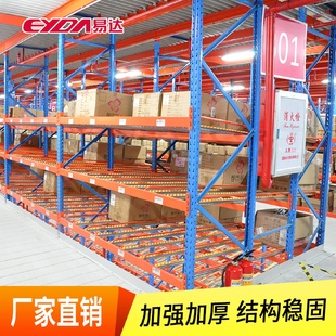 滑动滚轮式 流利式 货架先进先出流利条置物料架厂家仓库货架