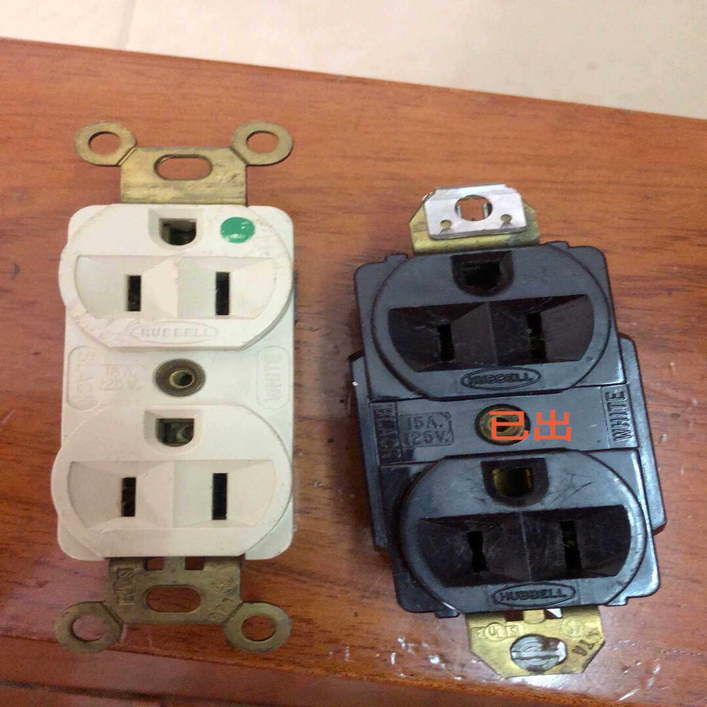 正宗美国拆机正品HUBBELL荷宝铜底插座成色看实图16--议价商品