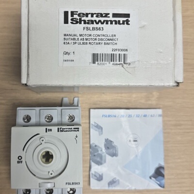 FERRAZ SHAWMUT FSLBS63 SWITCH DISCONNECTOR 3P 63A *NEW IN BO