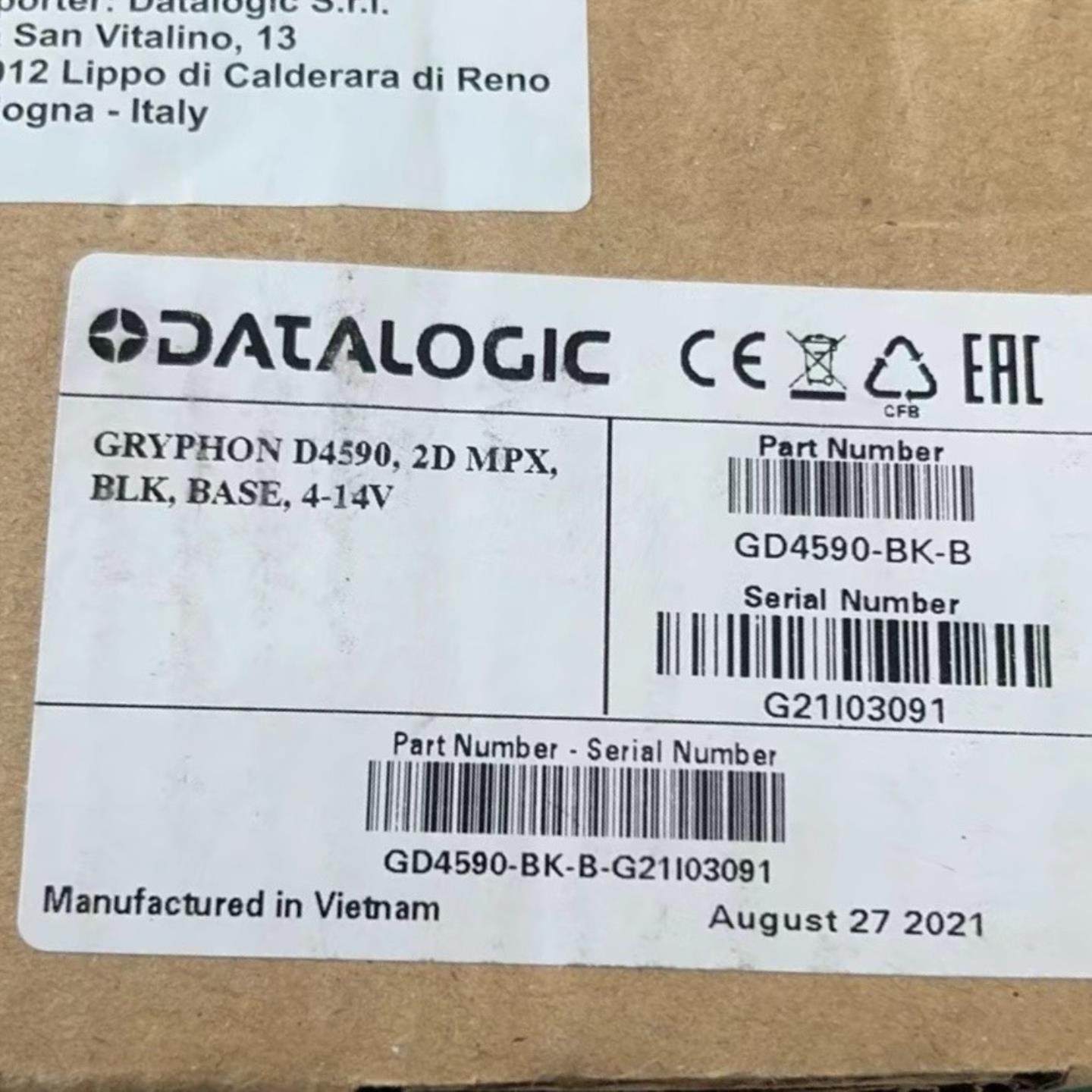 DATALOGIC得利捷GD4590-BK-B手持式二维扫描询价