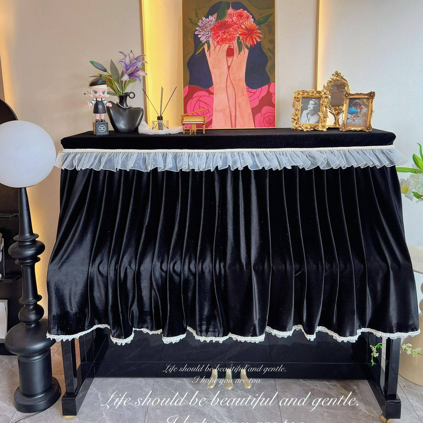 超美梵塔黑钢琴全罩钢琴防尘罩钢琴盖布立式钢琴通用琴罩